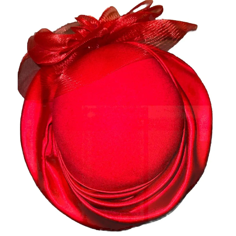 Bowler Hat Wool Ruched Satin Mesh Bow Elegant Kentucky Derby Church - Picture 3 of 9